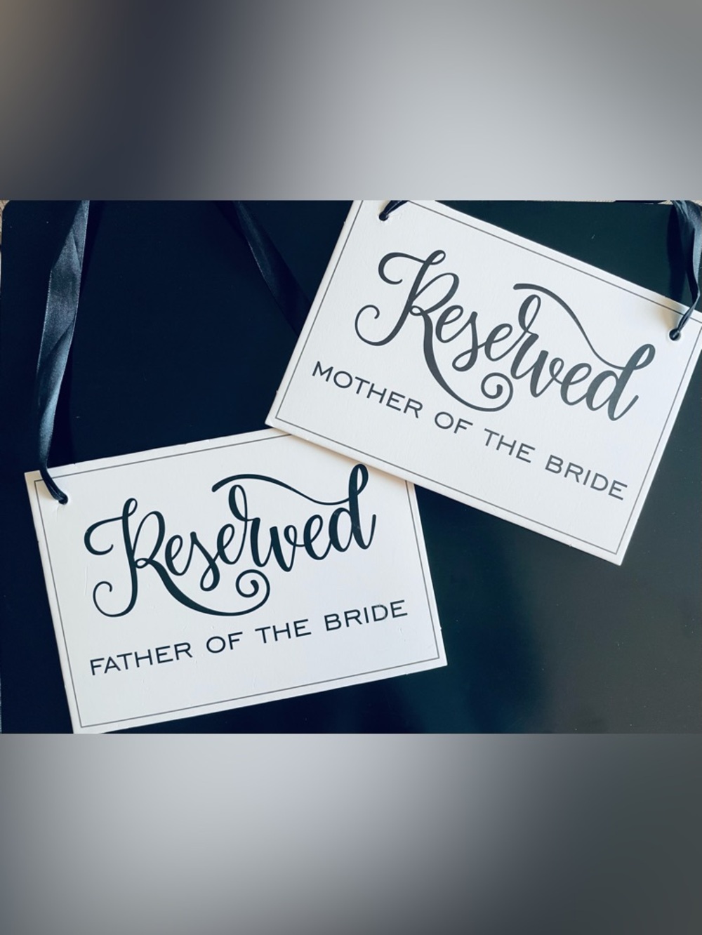 Wedding Reserved chair signs for ceremony, reception Mother, Father of the Bride